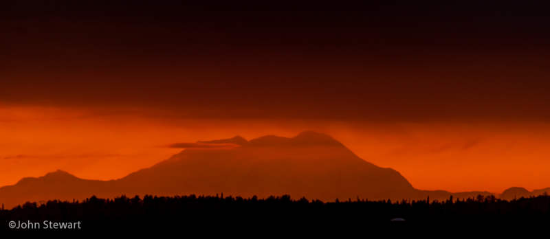 Distant Sunset Mountain